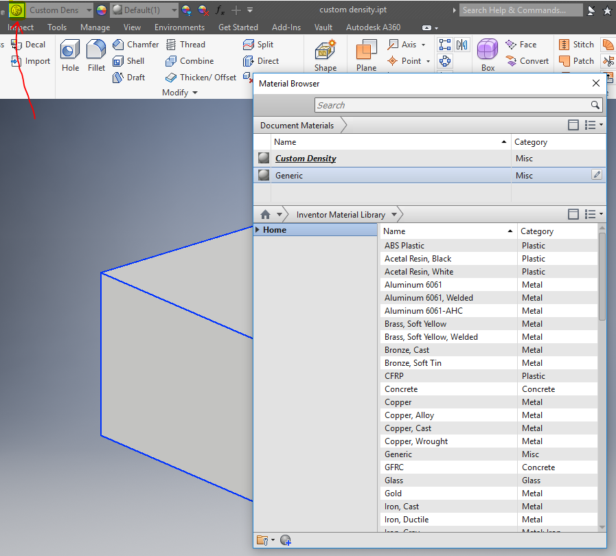 How To Assign A Custom Density To A Specific Inventor Part File Inventor Autodesk Knowledge Network - was roblox named after an inventor