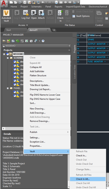 How to integrate AutoCAD Electrical with Vault Professional