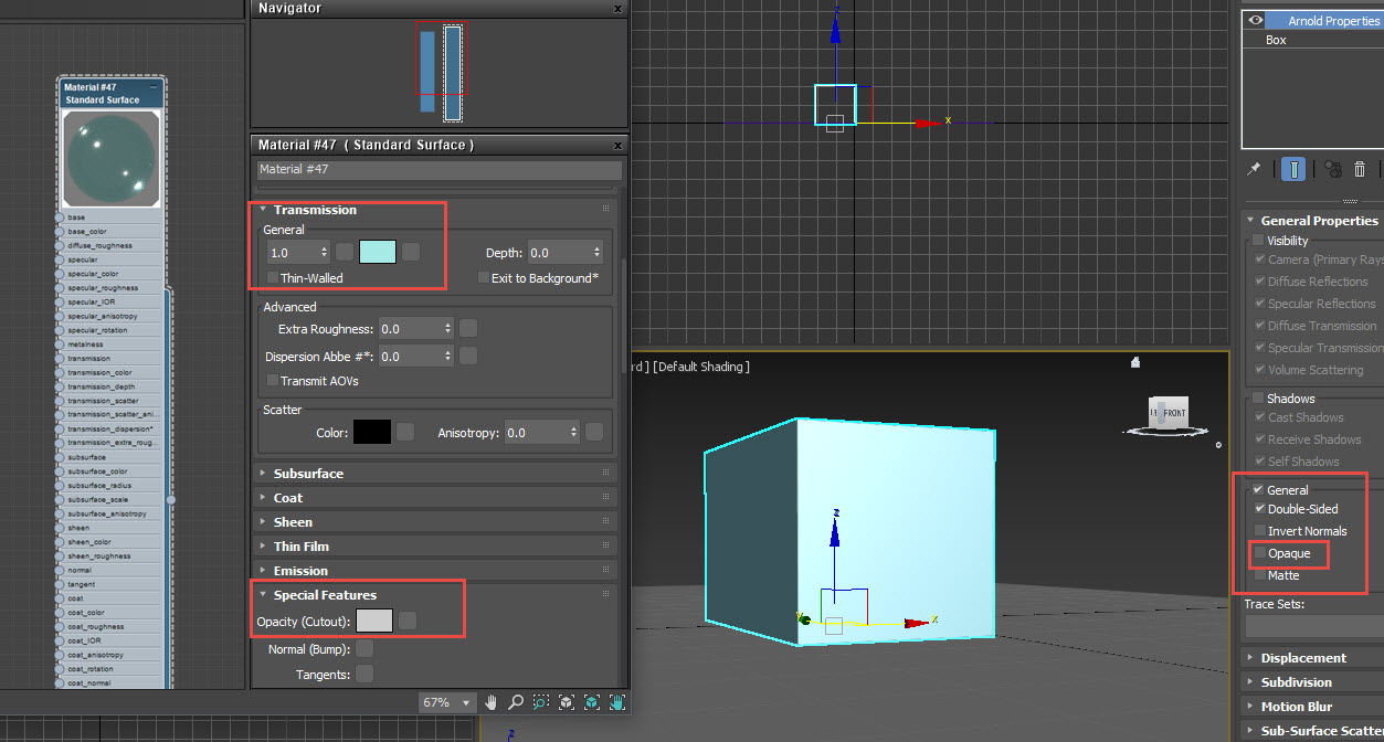 How render glass with a transparent background in 3ds Max with Arnold