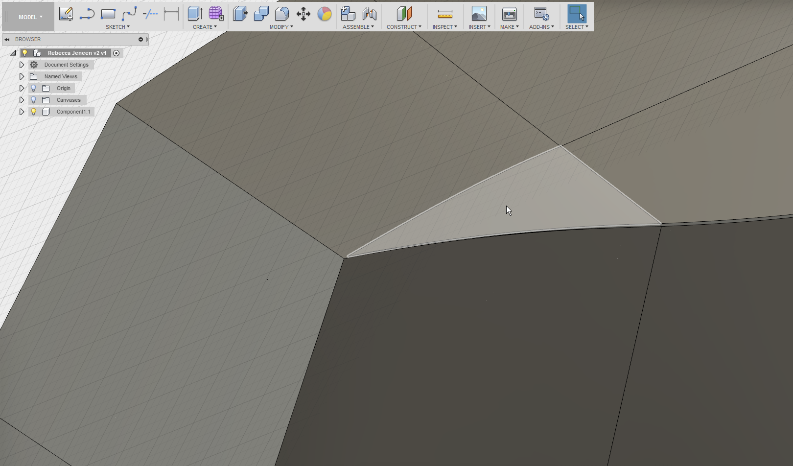 Fusion 360 fails to create chamfer between near tangent faces