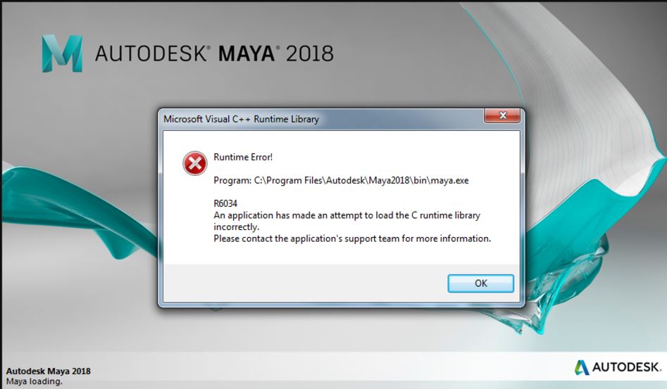 Runtime Error When Starting Maya 18 Maya Autodesk Knowledge Network