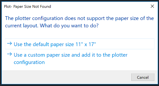 Error Plot Paper Size Not Found When Plotting In Autocad Products 9590