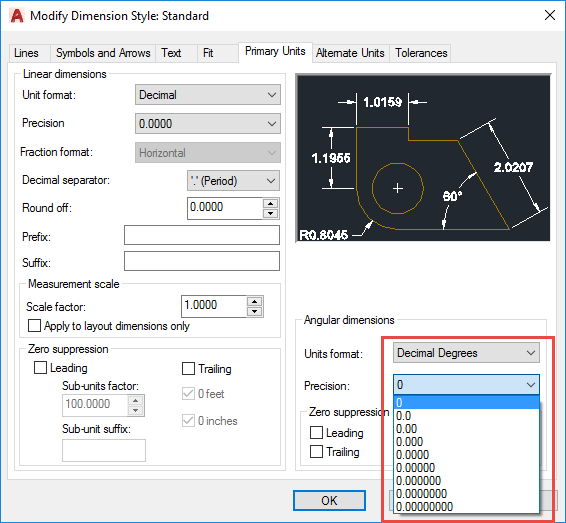 Autocad 如何更改尺寸角度中显示的小数位数 Autocad Autodesk Knowledge Network