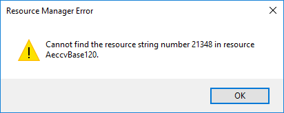 Cannot find the Resource string number xxxxx in resource