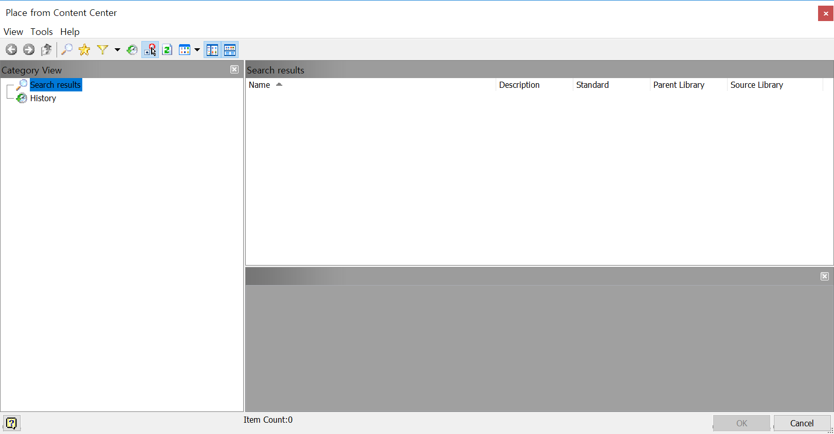 Local or Vault Content Center libraries are not available or missing in