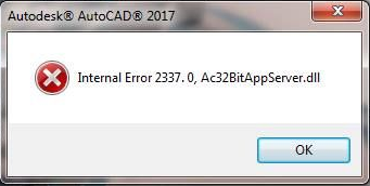 Ошибка 2337 при установке autocad