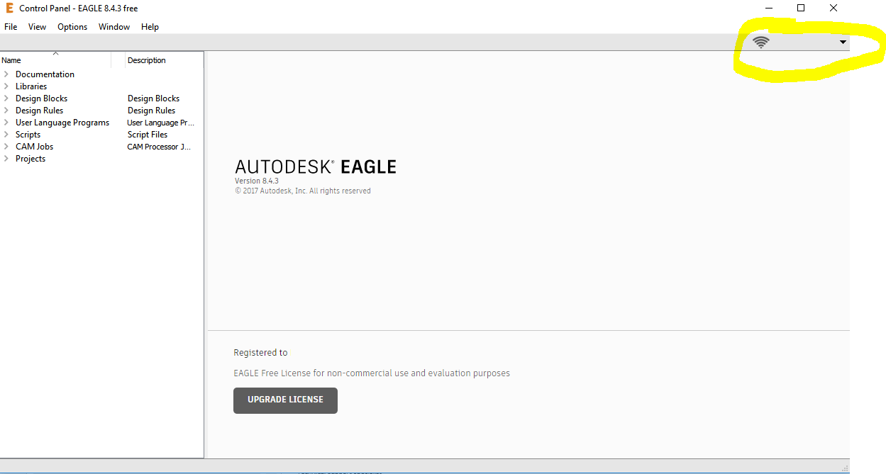 Autodesk EAGLE runs as trial/free version despite having a Premium or
