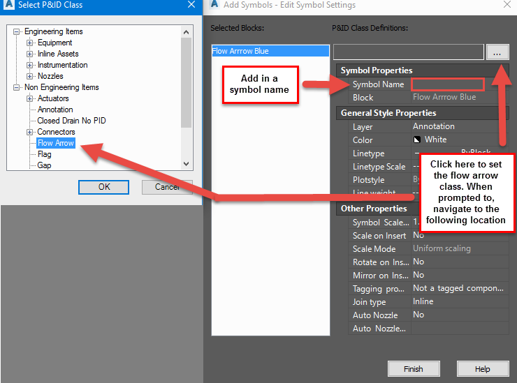 AutoCAD Plant 3D How to get flow arrows to be the same color as the