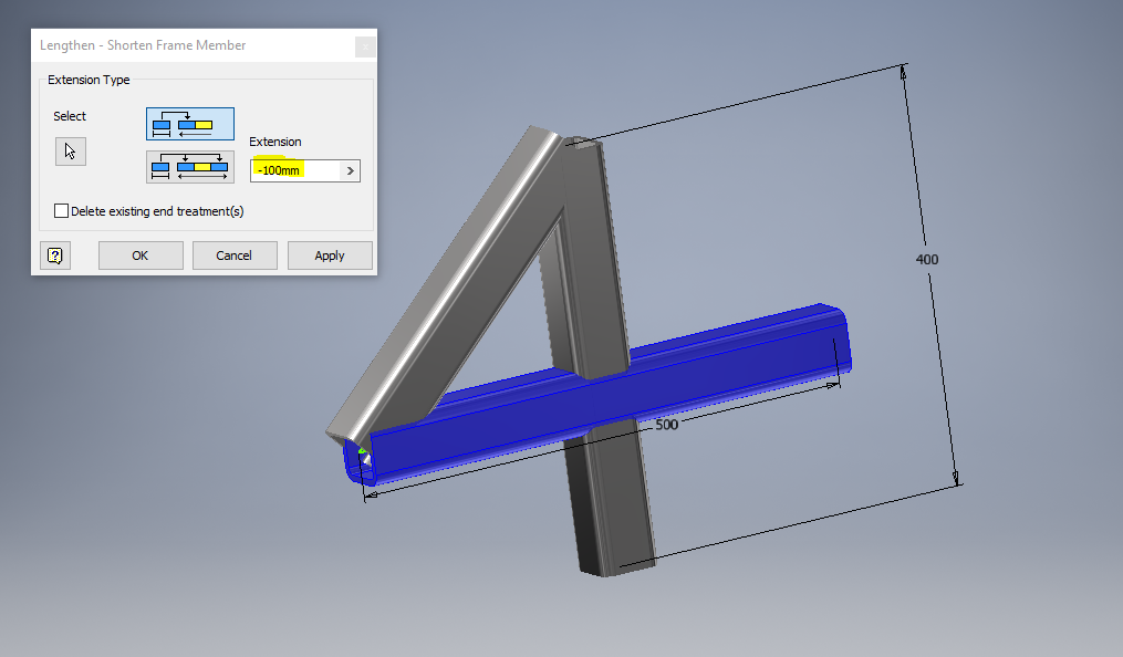 Generador de estructuras de Inventor El comando Recortar - Extender a ...