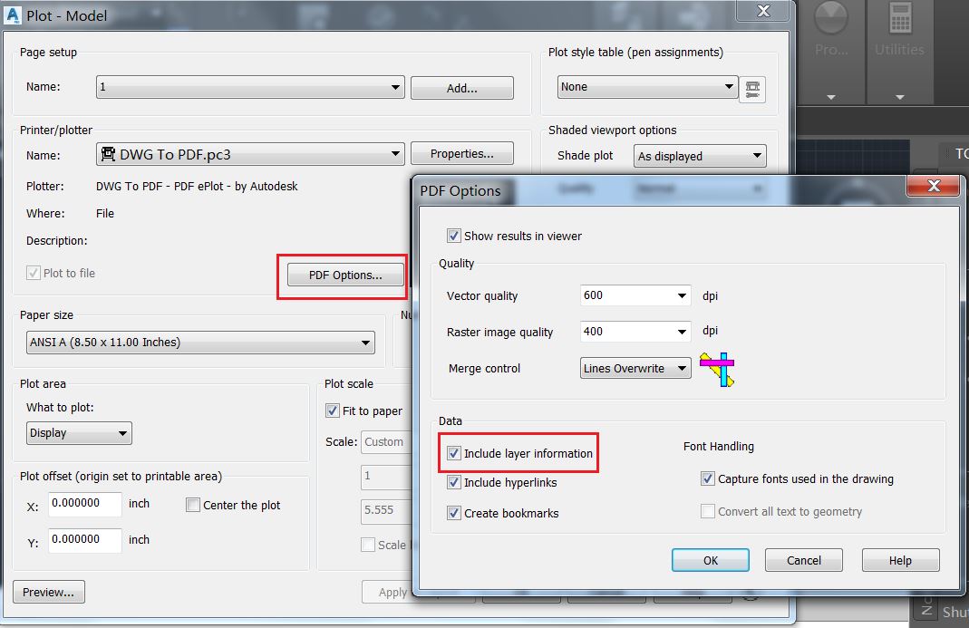 añadir Ladrillo proposición Cómo desactivar la información de capas al trazar en PDF en AutoCAD
