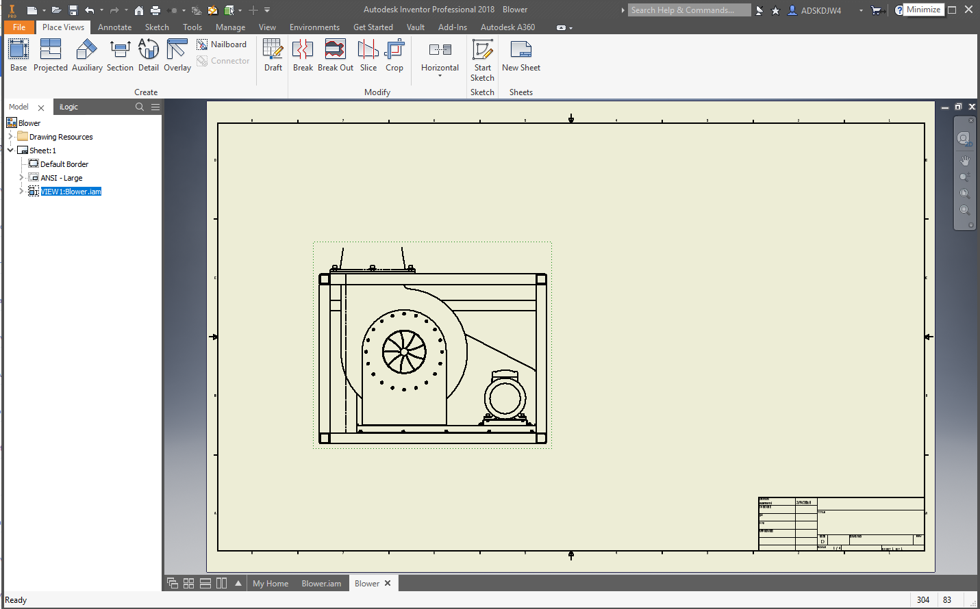 Part Set To Reference In An Inventor Assembly Is Cut Off Of The Drawing ...