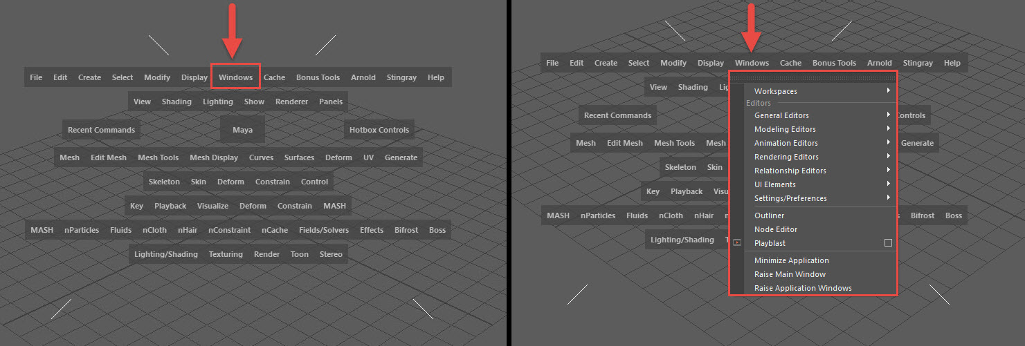 Menu bar in Viewport is missing in Maya