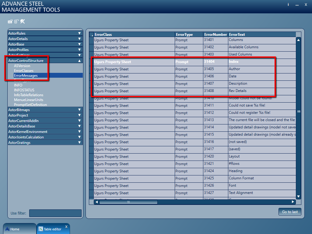 How to change titles of Revision table columns in Advance Steel drawings