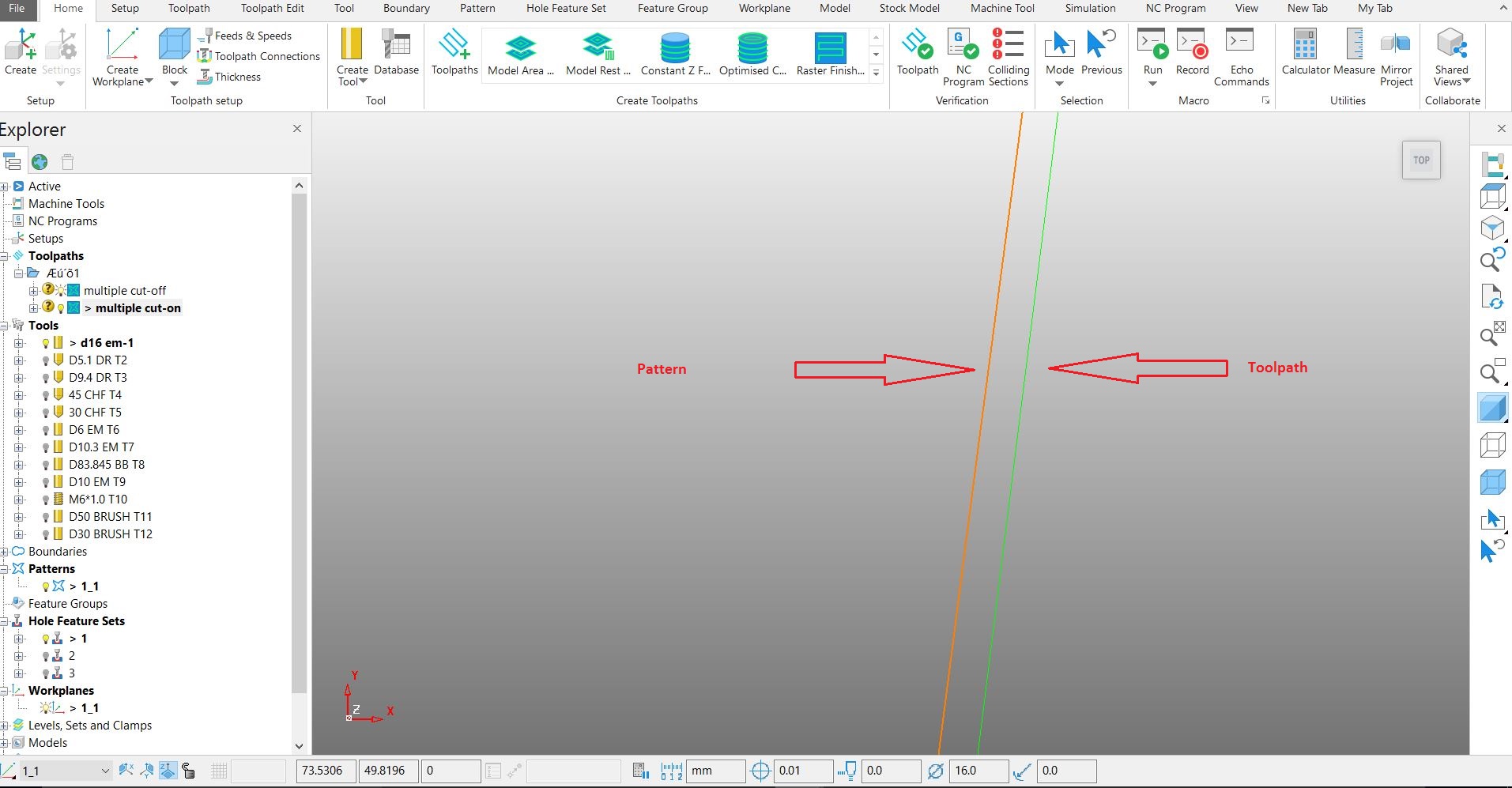 Multiple Cuts Option In Pattern Finishing Not Generating Proper Toolpath In Powermill Powermill 19 Autodesk Knowledge Network