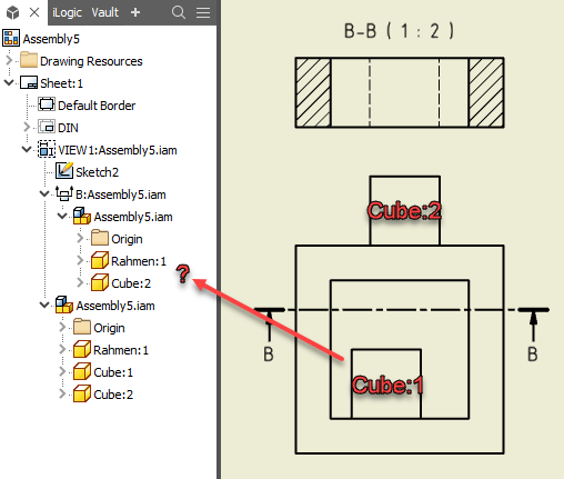Some Components Are Not Visible In Section View In Inventor Drawing Environment Inventor 2019 Autodesk Knowledge Network