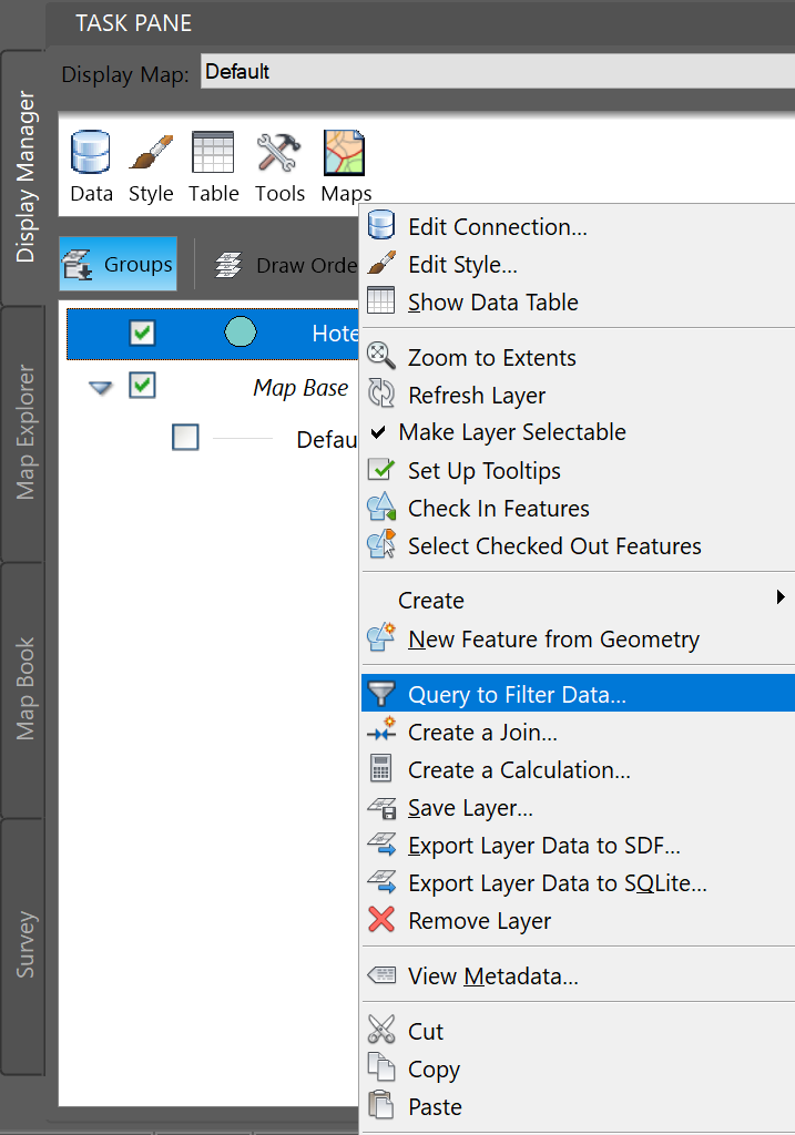 How to limit the table view of FDO features to the features filtered in ...