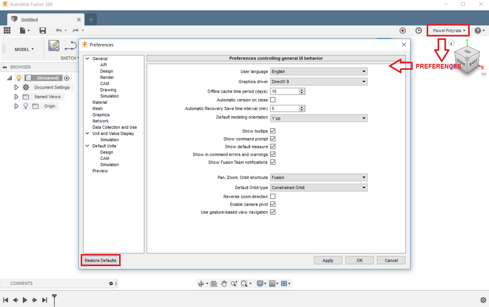 How to reset to the default display in Fusion 11  Fusion 11