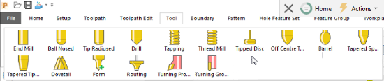 Missing probe tool and Probing strategy icons in PowerMill