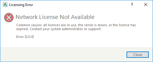オートデスク ソフトウェア起動時に ネットワーク ライセンスが使用できません エラー 0 0 0 Autocad Autodesk Knowledge Network