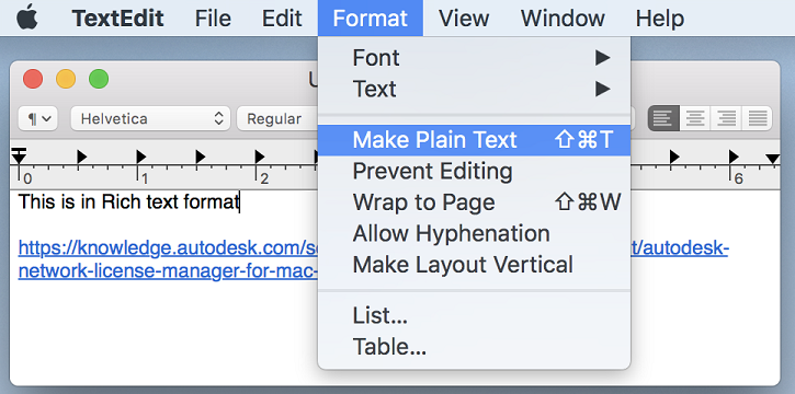 plain text for mac