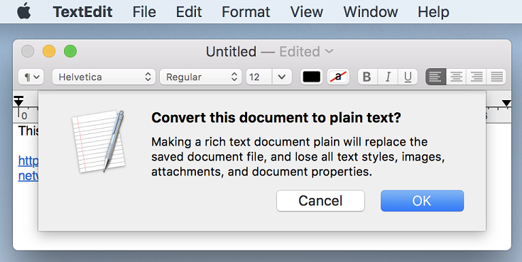 How to create a plain text file using TextEdit on a Mac