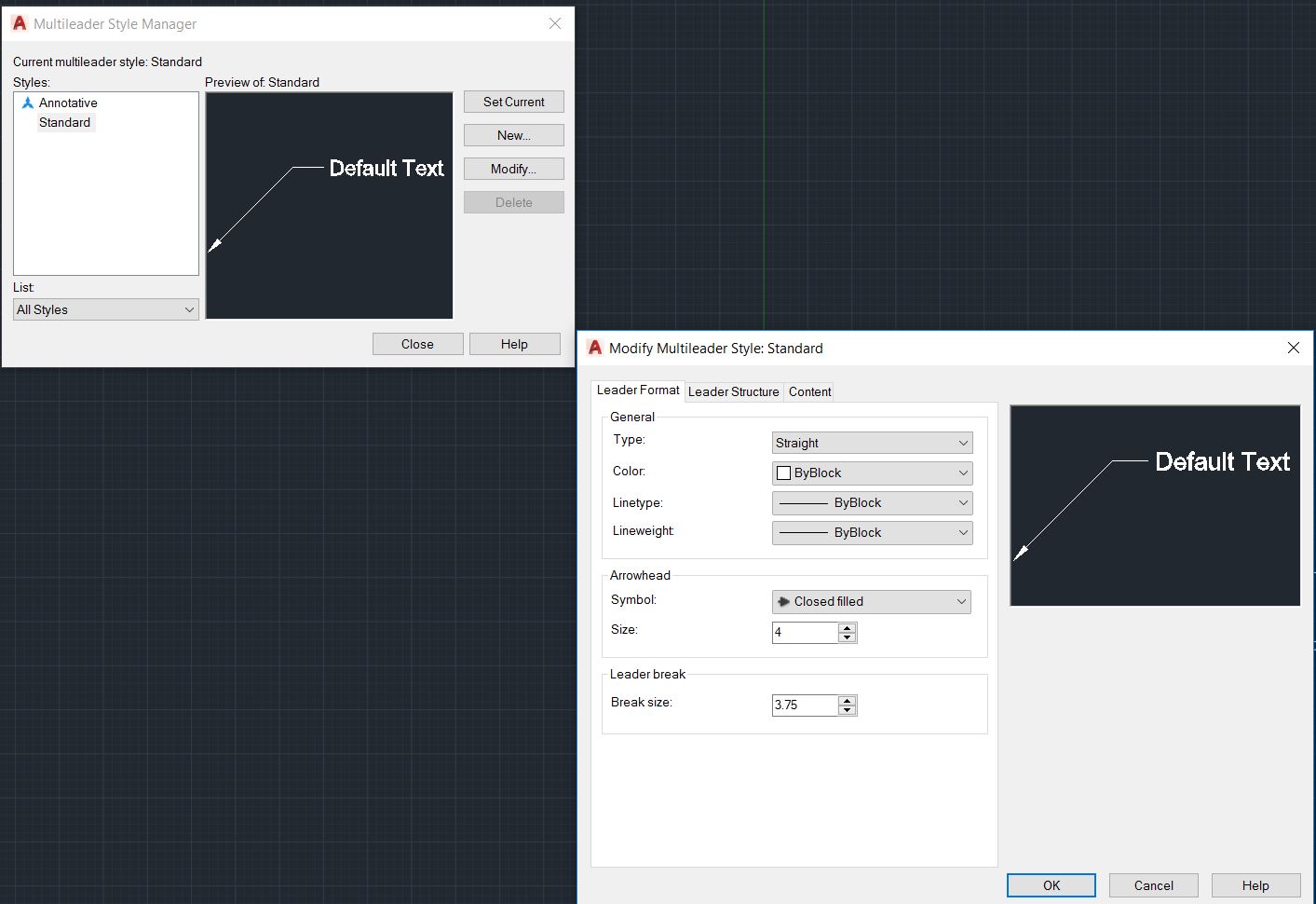 How to modify multileader style in AutoCAD