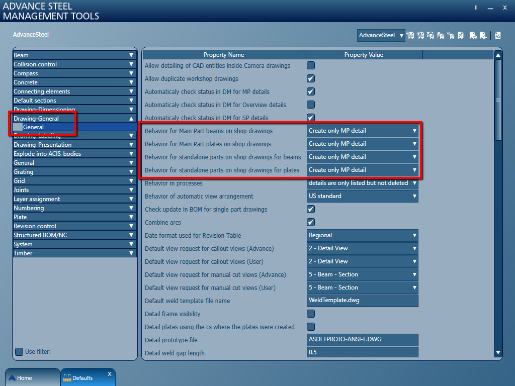 Cannot Generate Single Part Drawings For Main Parts With Advance Steel