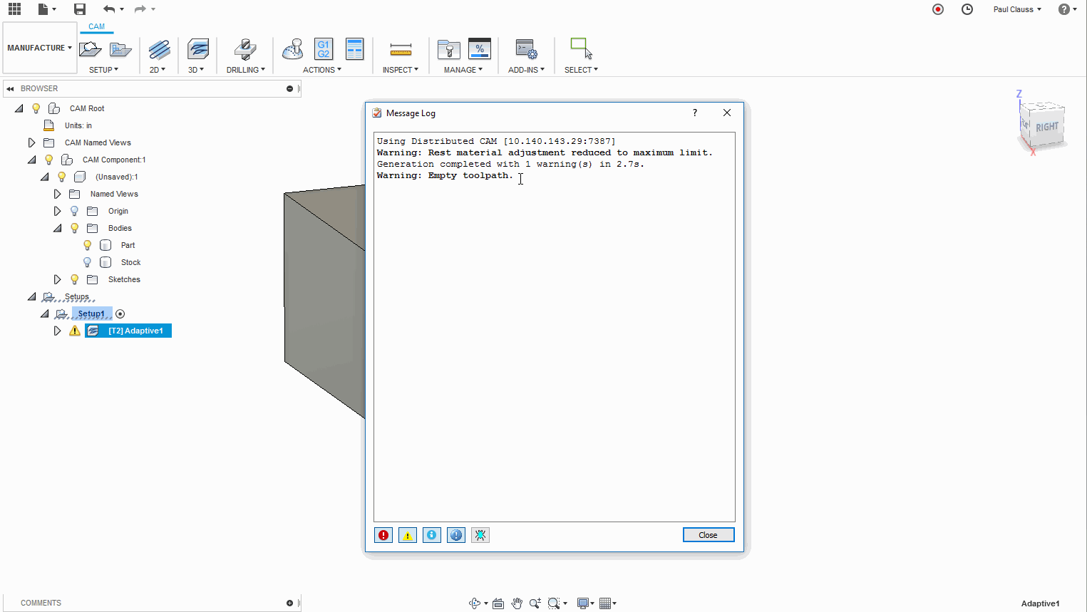 Empty Toolpath" and "No Passes to Link" in 360