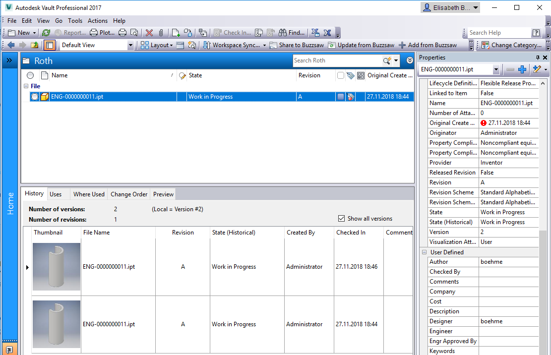 If checking in files into Vault, files are equivalence