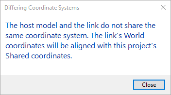 The Host Model And The Link Do Not Share The Same Coordinate System Appears When Positioning Linked Topography From Bim 360 In Revit Civil 3d 21 Autodesk Knowledge Network