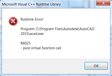 Runtime error r6025 pure virtual function call как исправить