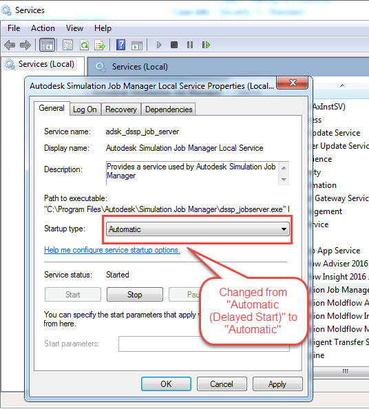 Moldflow adsk_dssp_job_server services stopped by default
