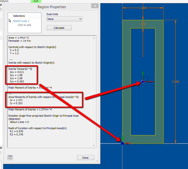 What are differences between 'Inertia Tensor' and 'Area Moments of
