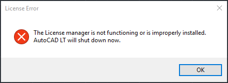 License manager is not functioning