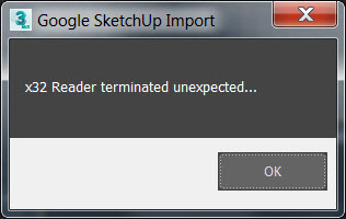 X32 reader terminated unexpectedly 3ds max что делать