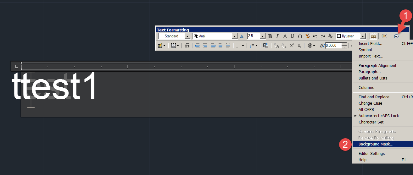 How to activate the mtext background