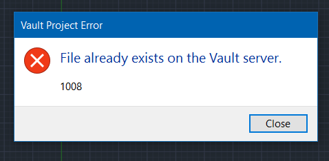 File Already Exists On The Vault Server Error 1008 In Civil 3d When Opening Or Migrating A Project Vault Products Autodesk Knowledge Network