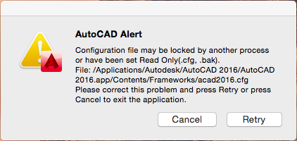 AutoCADまたはCivil 3Dの起動時に「環境設定ファイルが別のプロセス ...