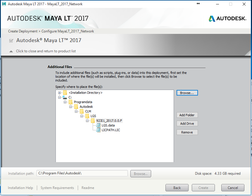 How to create network deployment for network licensed Maya LT 2017