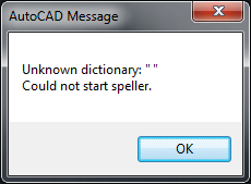 AutoCAD 製品で「基本辞書が見つかりません。スペラーを起動できません