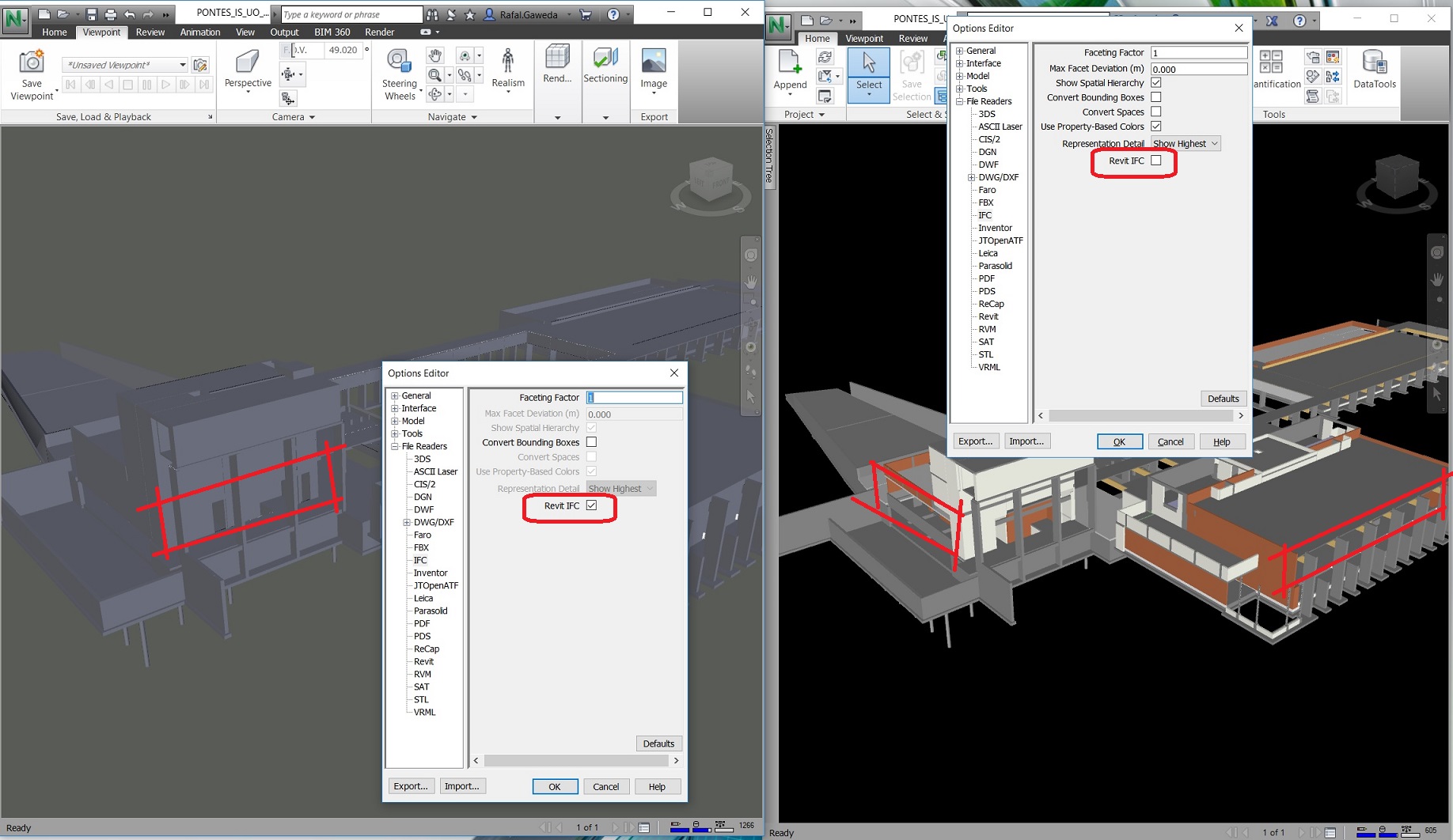 Some elements not imported from IFC to Navisworks