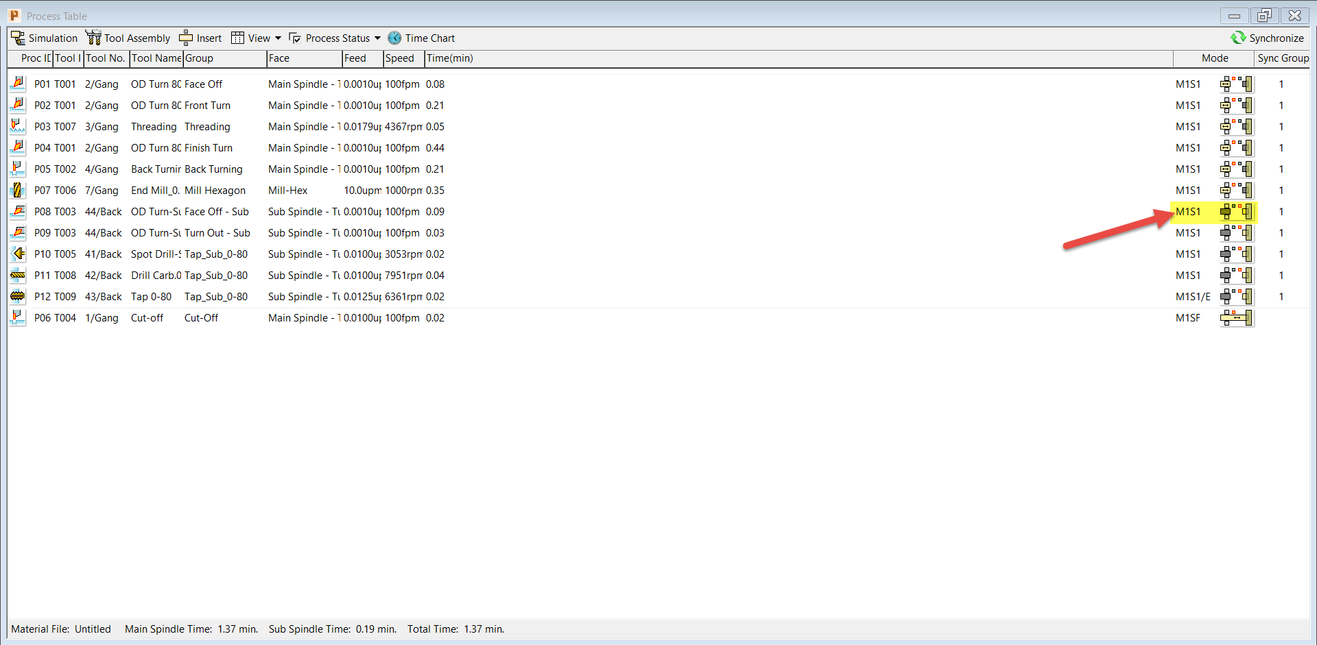 "Missing a process on Sub-Spindle in Sync Group #" in PartMaker