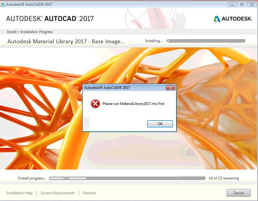 when installing autocad you get a dialbog box please run materiallibraryxxx msi first autocad 2020 autodesk knowledge network