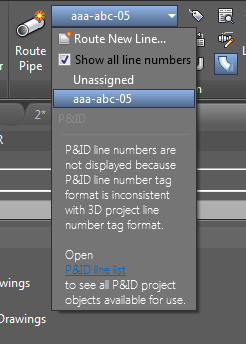 P&ID line numbers are not displayed when checking 