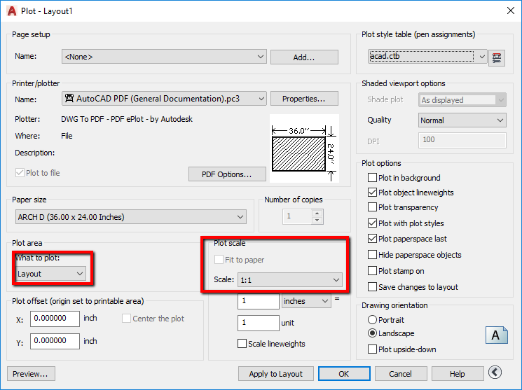 ペーパー空間のレイアウトを印刷すると 図面内のautocadの尺度で印刷されません Autocad Autodesk Knowledge Network