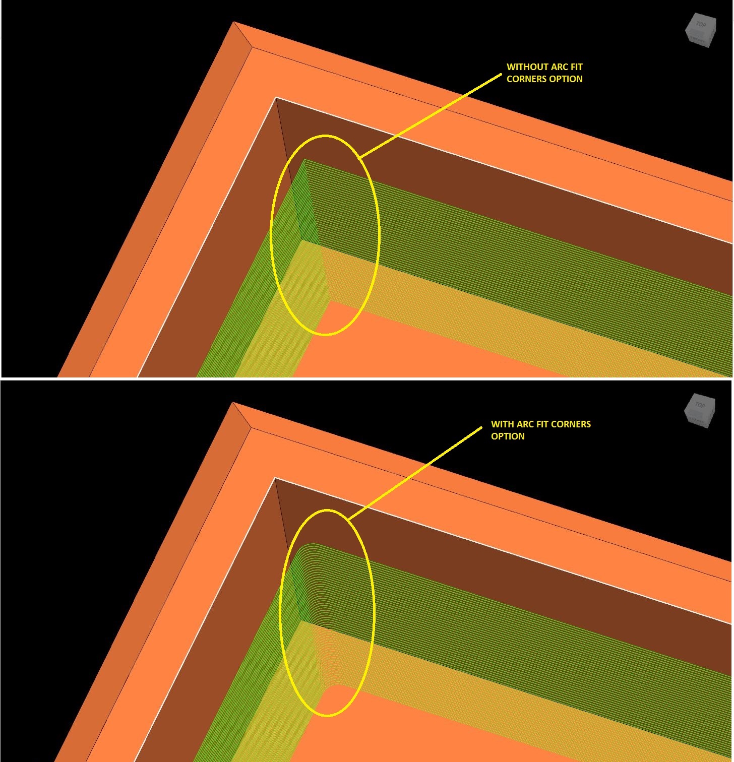 How to remove sharp toolpath corners in Constant Z Finishing in PowerMill