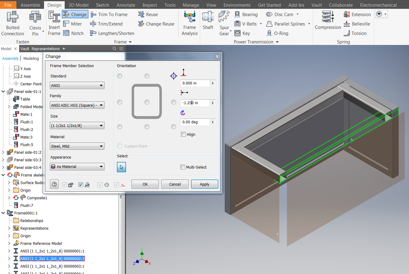 So erstellen Sie in Inventor einen Rahmenskizzenrahmen aus vorhandenem