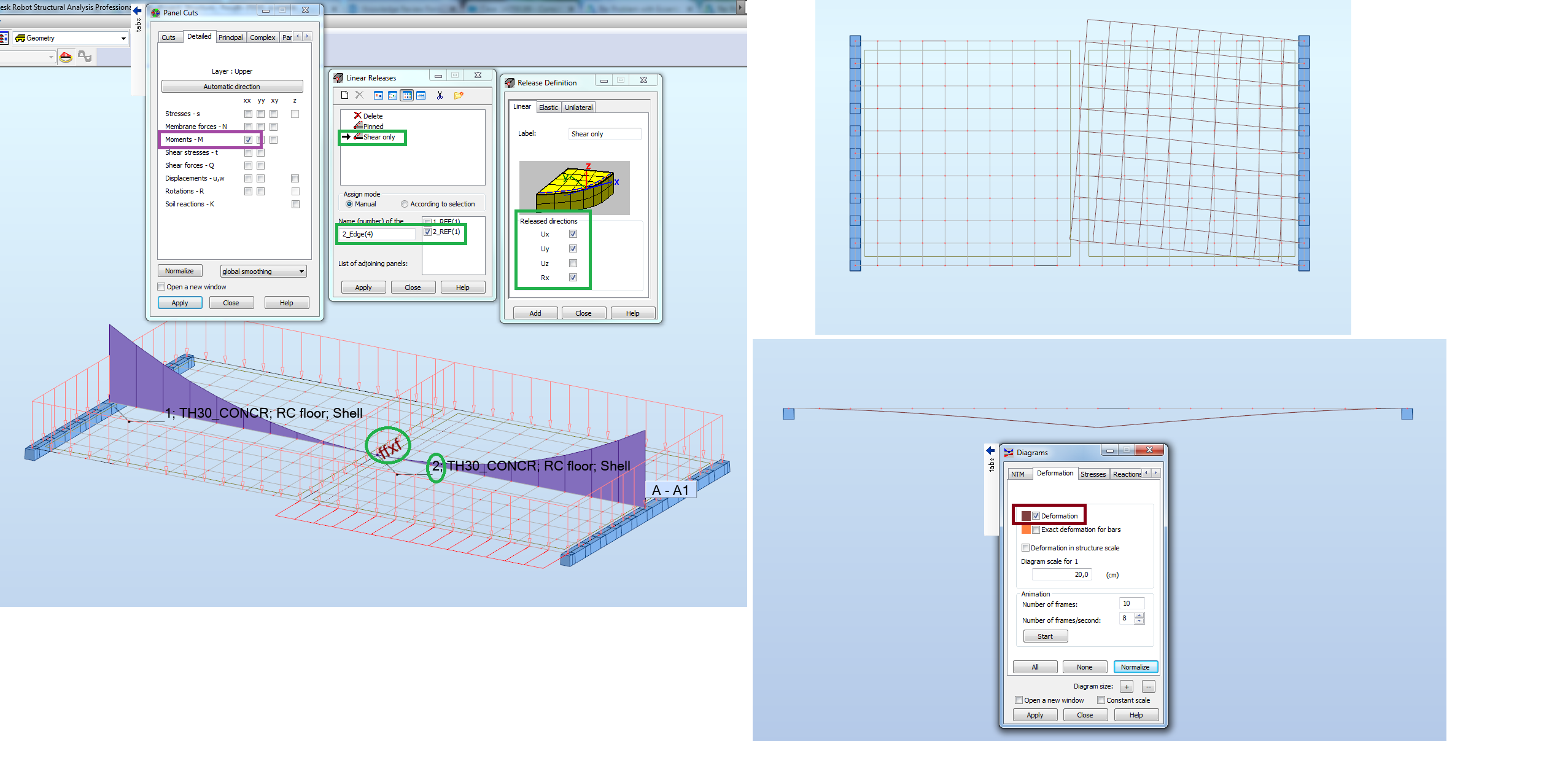 How to release FE panel's edge in Robot Structural Analysis Robot