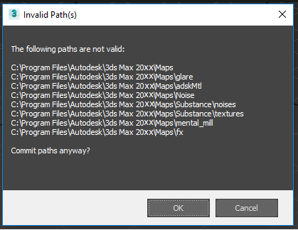 Invalid Path S The Following Paths Are Not Valid When Opening Files In 3ds Max 3ds Max Autodesk Knowledge Network