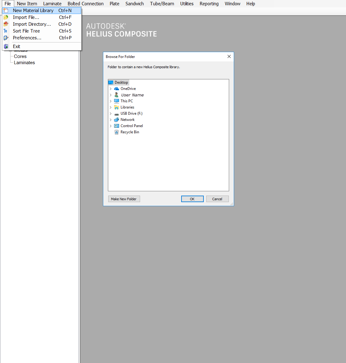 How to set material library location for Helius Composite Helius
